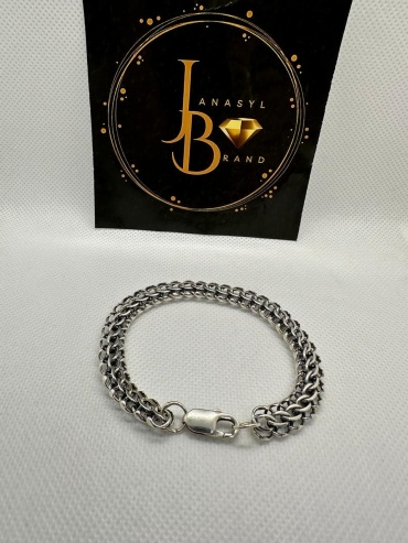 JANASYL Brand JB007 длина 19 см, вес 15 г серебро, плетение питон