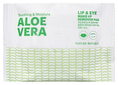 Nature Republic Aloe Vera Lips and Eyes Makeup Remover Pads диски для снятия макияжа влажные 30 шт