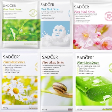Маска для лица SADOER тканевая Plant 6 шт