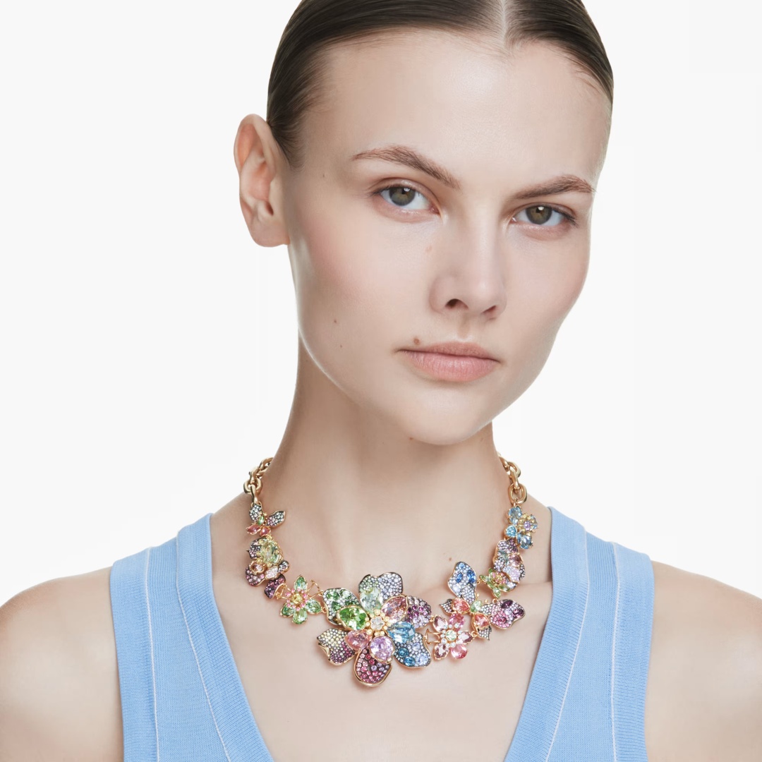 Swarovski длина 43 см бижутерный сплав, кристаллы Swarovski