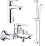 Комплект смесителей Grohe Набор 3в1 BauEdge, латунь, цвет серебристый