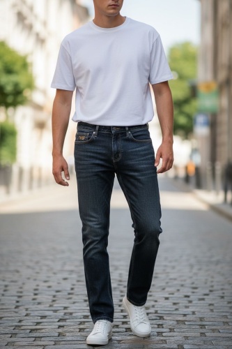 Джинсы бананы FASHION черный, серый