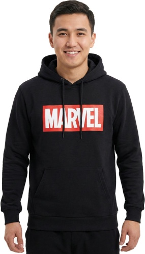 Худи Brelki.kz Marvel логотип черный