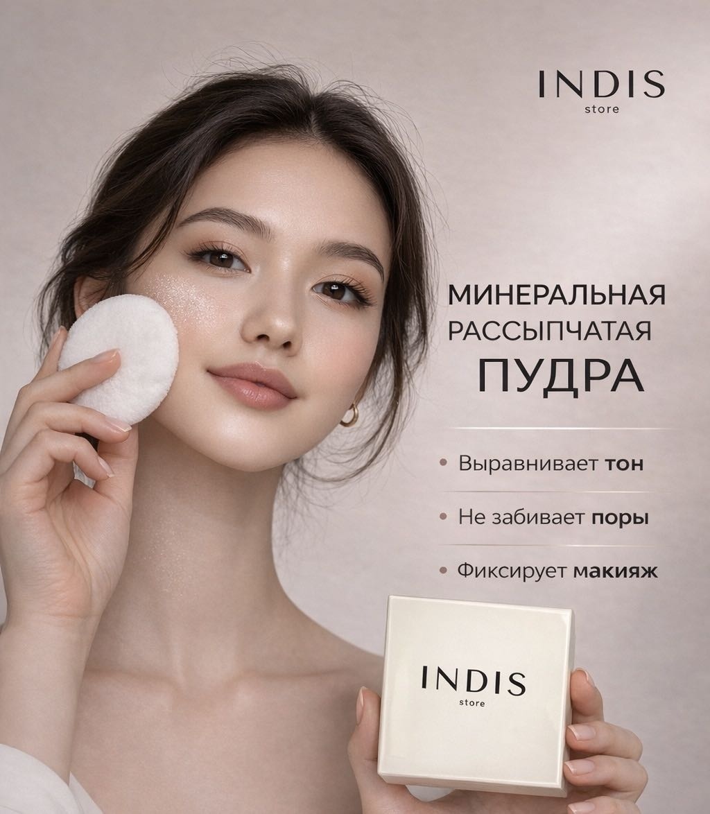 Пудра INDIS store Invisible рассыпчатая Translucent прозрачный