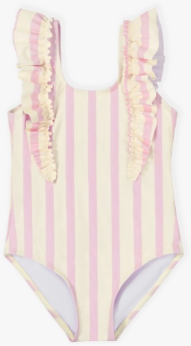 Слитный купальник Amarobaby бежевый, розовый
