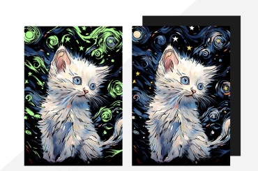 Гравюра Котики 42x30 см