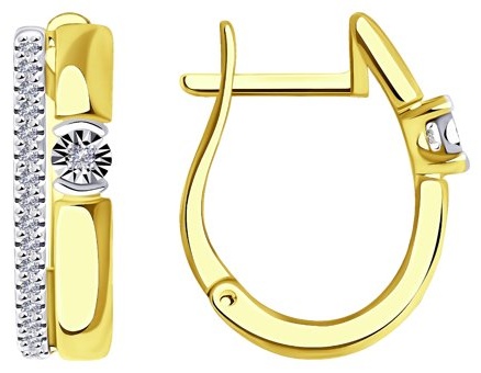 Серьги SOKOLOV EAR-SO-585-542324 вес 3.11 г золото, бриллиант