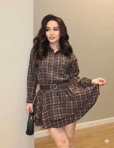 Джинсовый комбинезон Lady Style бежевый, коричневый