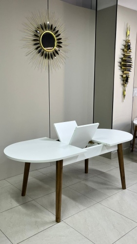 Раздвижной стол Kamila 804055805, 160х85x75 см, ЛДСП, белый