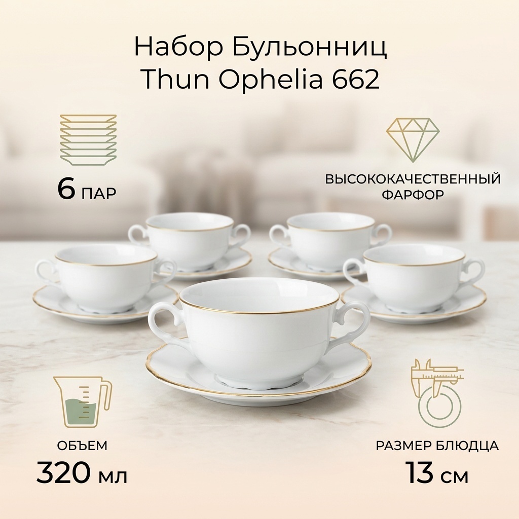 Набор тарелок Thun 1794 13 см, 6 шт, фарфор