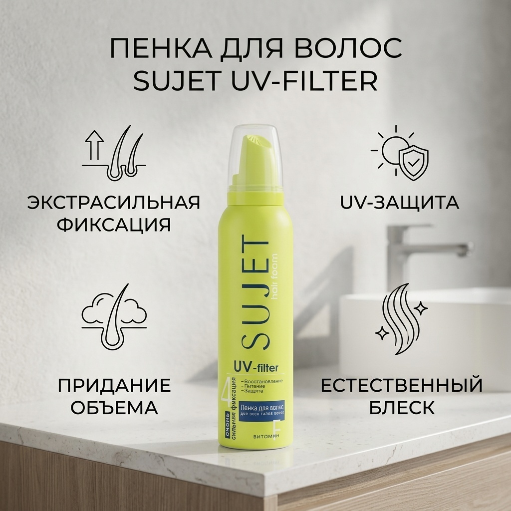 Sujet UV-filter пенка экстрасильная фиксация 160 мл