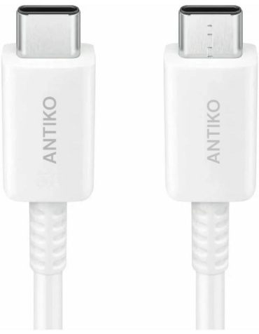 Кабель ANTIKO USB 4 Type-C (M), 1 м, белый