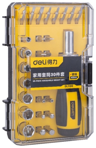 DELI отвертка с насадками реверсивная, с трещоточным механизмом DL1130 PH2х25 мм