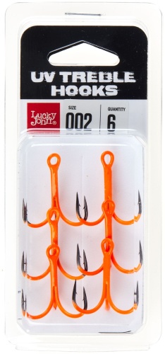 Крючок для рыбалки Lucky John LJ20101-002 тройной желтый 6 шт
