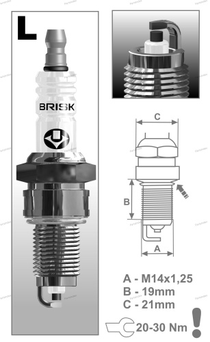Свеча зажигания BRISK LOR15YC