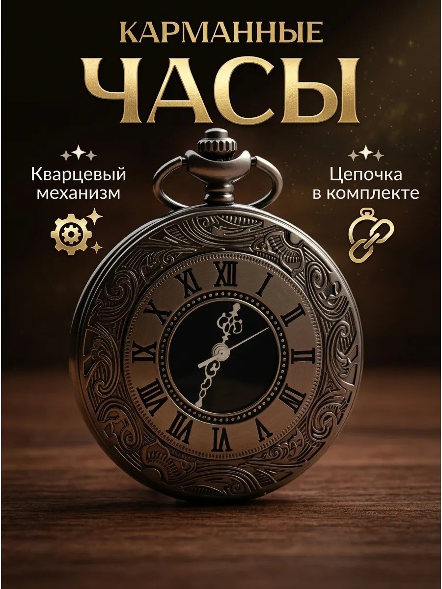 Карманные часы механические 50 мм