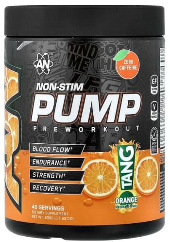 AN Supps без стимуляторов, предтренировочный комплекс, Tang, апельсин, 500 г (17,63 унции) апельсин