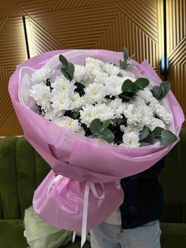 Flowers Center Astana букет с открыткой хризантема 7 шт 60 см