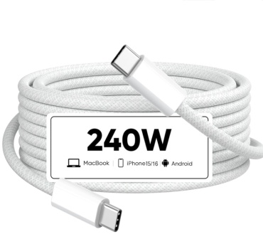Кабель USB TypeC (F), USB TypeC (M), 2 м, белый