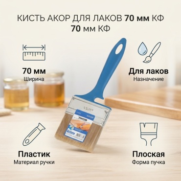 Кисть флейцевая (КФ) АКОР 70 мм, 1 шт. арт.4607044333314