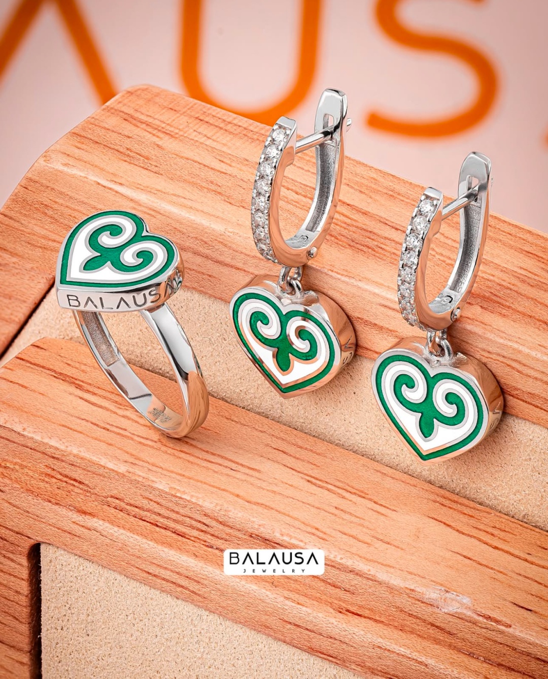 Balausa Jewelry Е188-2(1-9) 18р. вес 6.5 г серебро, фианит, эмаль