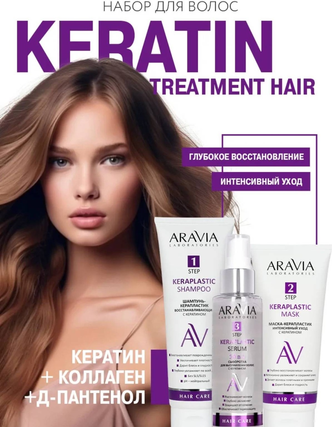ARAVIA KERATIN TREATMENT HAIR набор по уходу за волосами для женщин