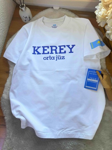 Футболка TMH_TREND.KZ KEREY orta jüz белый