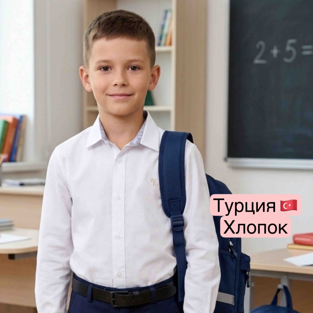 Школьная рубашка белый