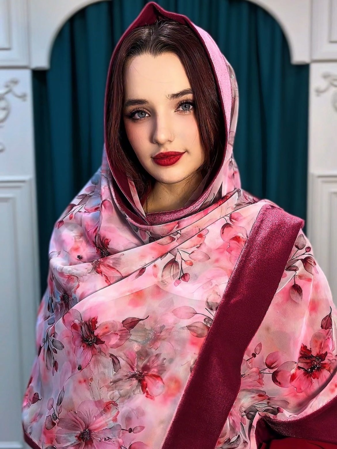 Палантин Rudeni fashion house шифон, велюр 160 x 70 см