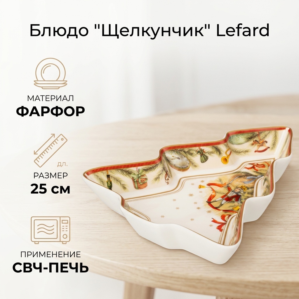 Блюдо Lefard ЩЕЛКУНЧИК 25х21 см, фарфор, 1 шт