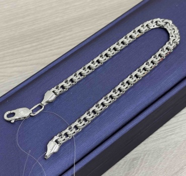 ASAL SILVER 8205 длина 20 см, вес 10.9 г серебро, плетение бисмарк