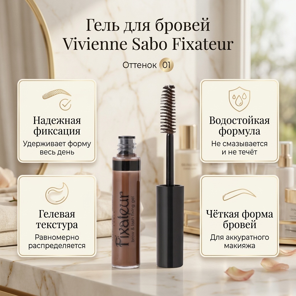 Vivienne Sabo гель Fixateur Brow Lash Fixing 01 Коричневый