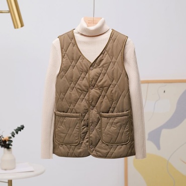 Жилет IN STYLE коричневый, белый