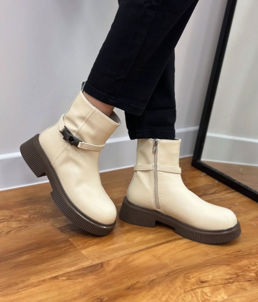 Полусапоги FASHION бежевый, коричневый