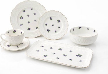Сервиз на 6 персон DARA HOME Purple flowers, предметов: 32, чайно-столовый, фарфор