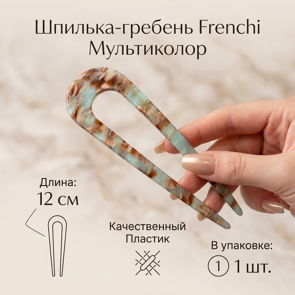 Frenchi шпилька гребень 1 шт, мультиколор