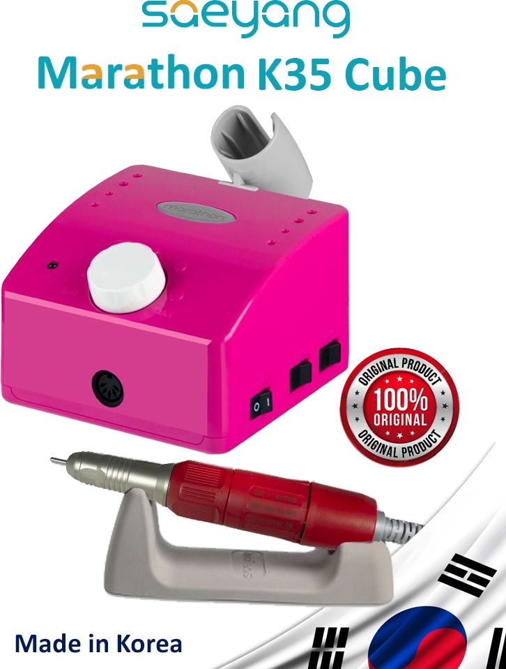 SAEYANG Marathon K35 Cube Hot Pink (Ярко-розовый), наконечник SDE-SH20N и подставка аппарат
