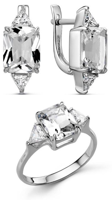 ZGOLD 5229 вес 7.72 г серебро, фианит, горный хрусталь