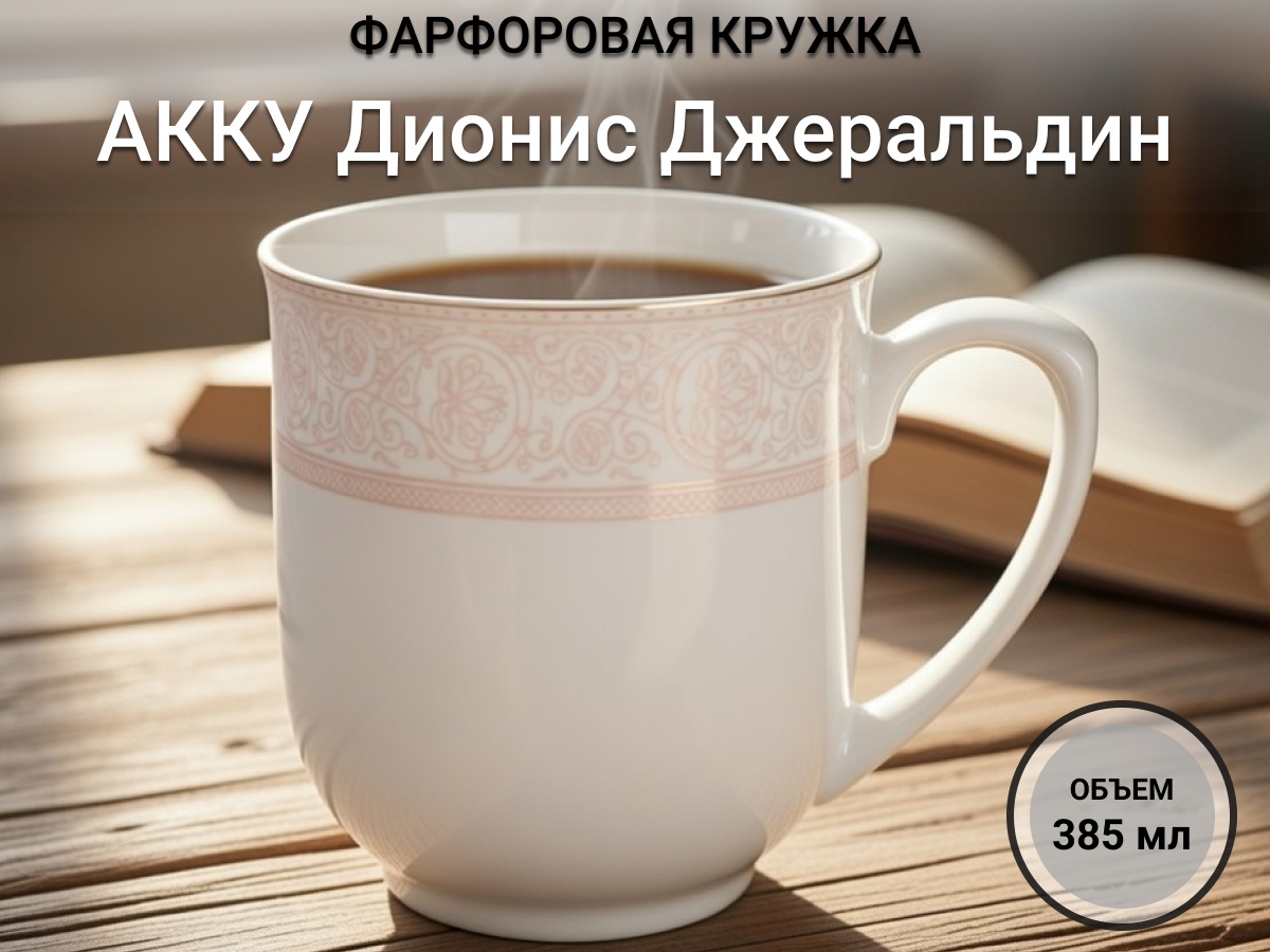 Кружка АККУ «Дионис Джеральдин», 385 мл, фарфор, 1 шт.
