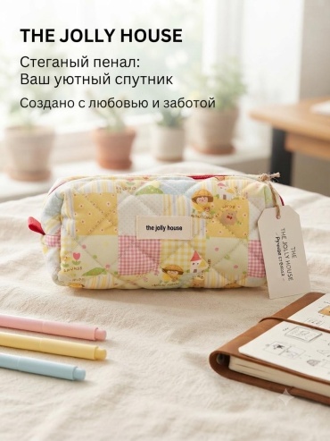 The Jolly House косметичка хлопок мультиколор 7X20 см