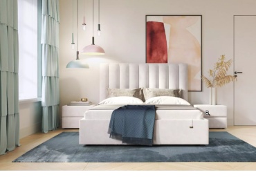 Мебель России Ingrid, Н00107118 двуспальная, 160x200 см (без матраса, подъёмный механизм) бежевый