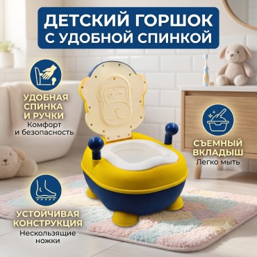 Горшок желтый, синий