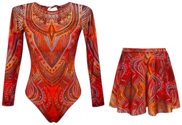 Купальник слитный Tropicanka красный, бронзовый