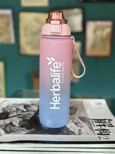 Бутылка Herbalife Nutrition 1 л розовый, крышка с трубочкой, полипропилен, поликарбонат