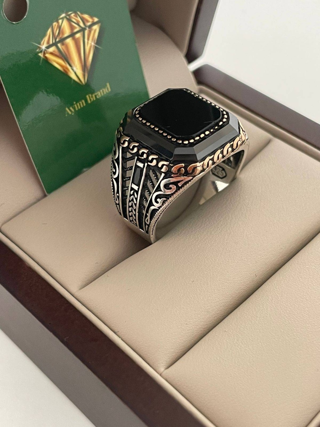 Печатка Ayim Brand 372996618 размер 19.5 вес 14.21 г серебро, агат