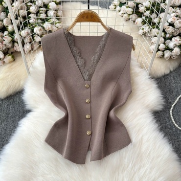 Жилет Omg shop серый, бежевый