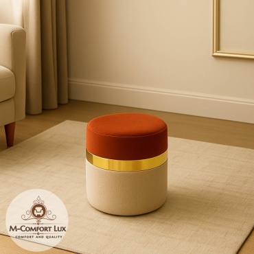 Пуф M-Comfort Lux Terra GOLD, 36x36x42 см, бежевый, терракотовый