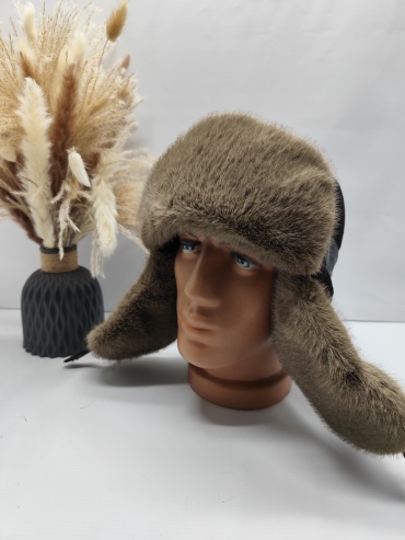 Ушанка Bogema Store размер 57, черный, кофейный