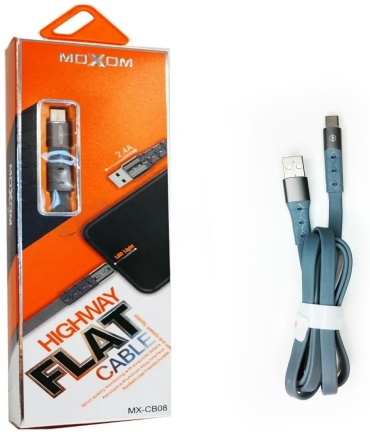 Кабель Moxom USB 2.0 (F), USB TypeC (M), 1 м, серый
