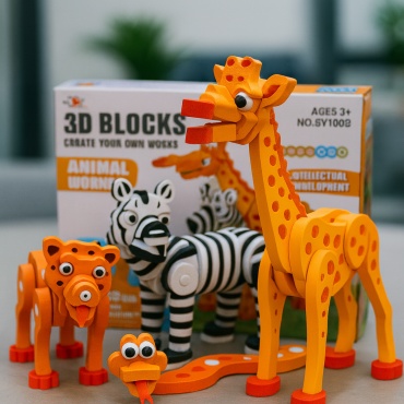 Конструктор STEAM 3d blocks animal worlds SY1003, деталей 350 шт